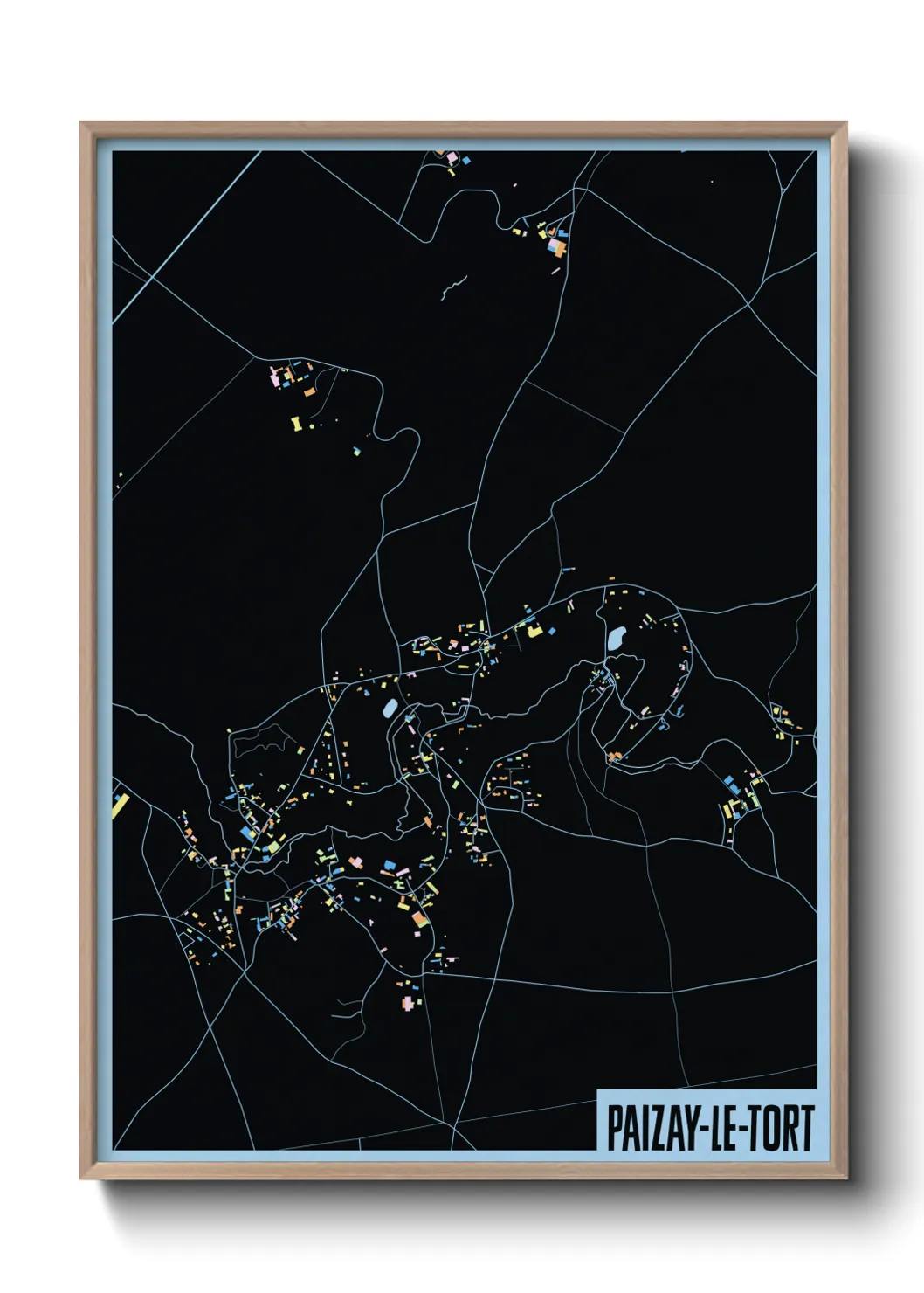 Une affiche de carte sur Paizay-le-Tort