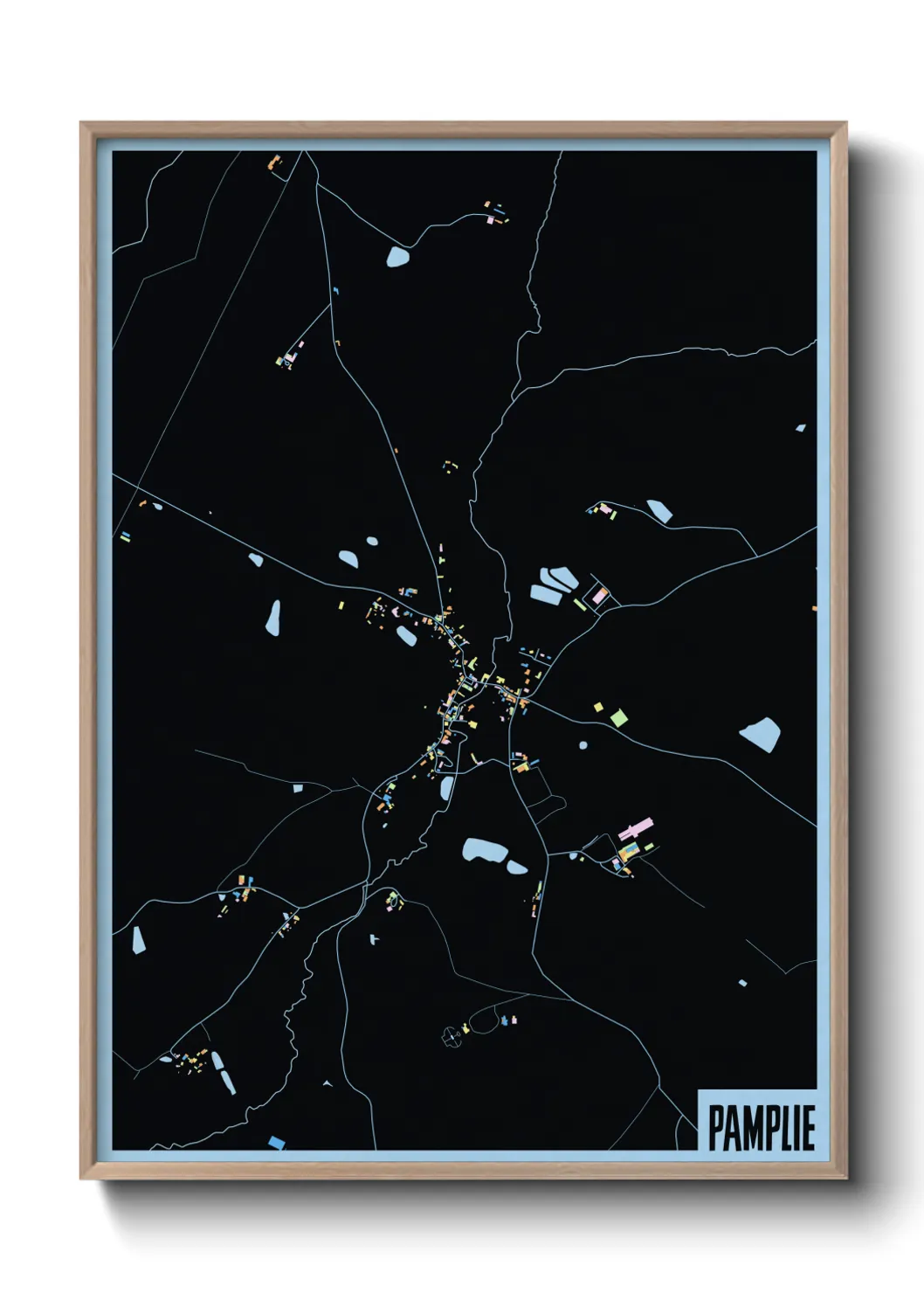 Une affiche de carte sur Pamplie