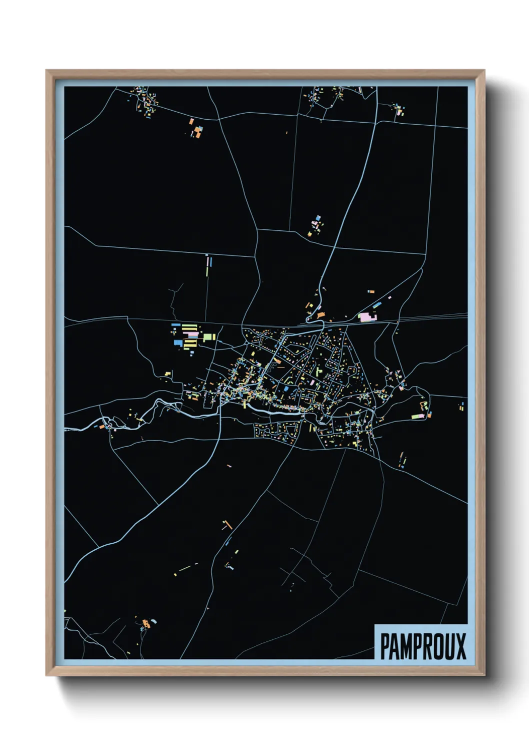 Une affiche de carte sur Pamproux