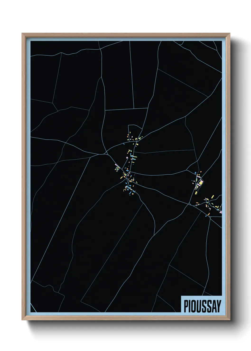 Une affiche de carte sur Pioussay