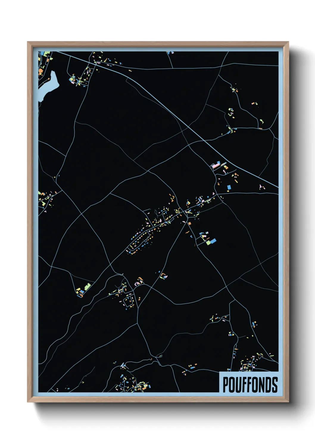 Une affiche de carte sur Pouffonds