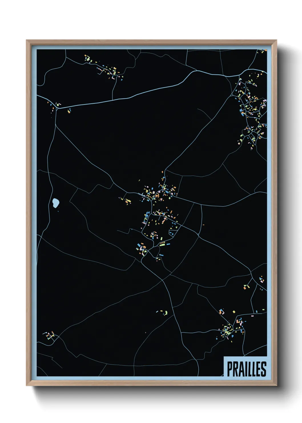 Une affiche de carte sur Prailles