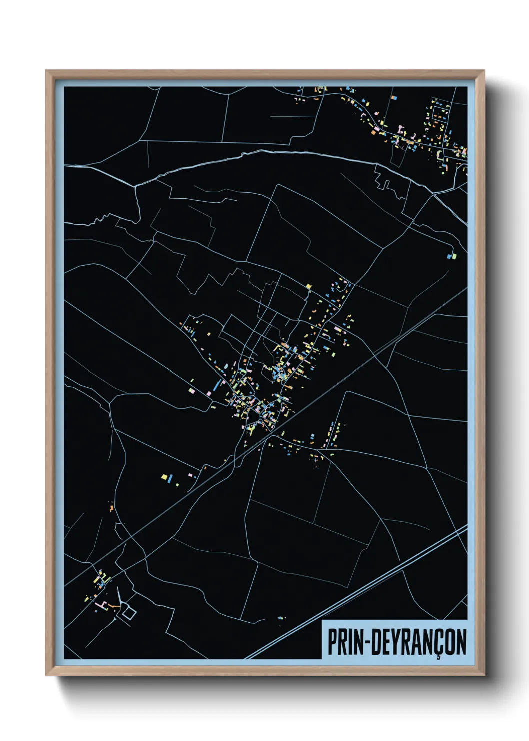 Une affiche de carte sur Prin-Deyrançon