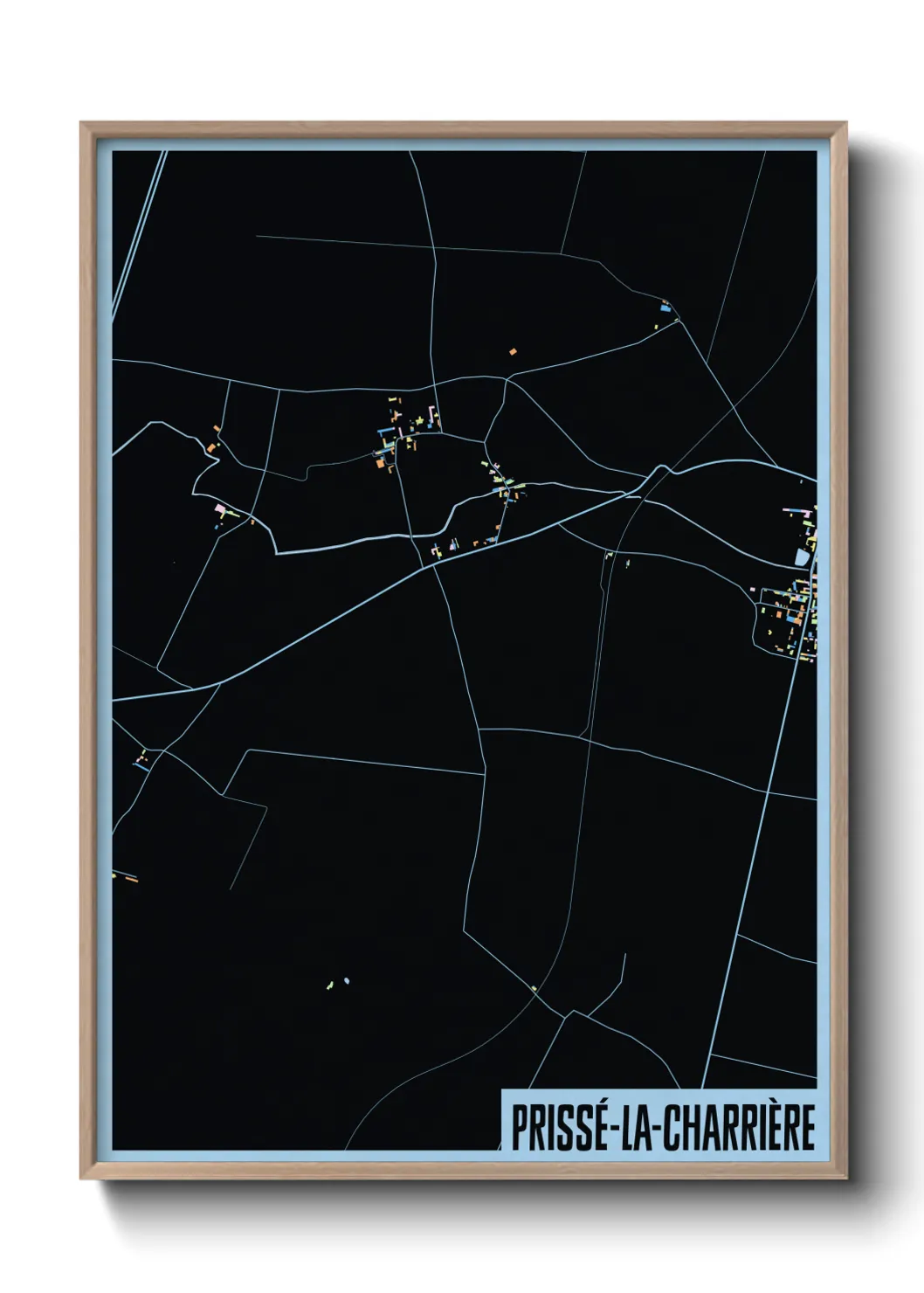 Une affiche de carte sur Prissé-la-Charrière