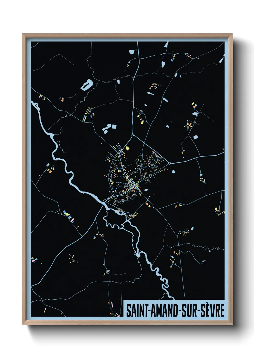 Une affiche de carte sur Saint-Amand-sur-Sèvre