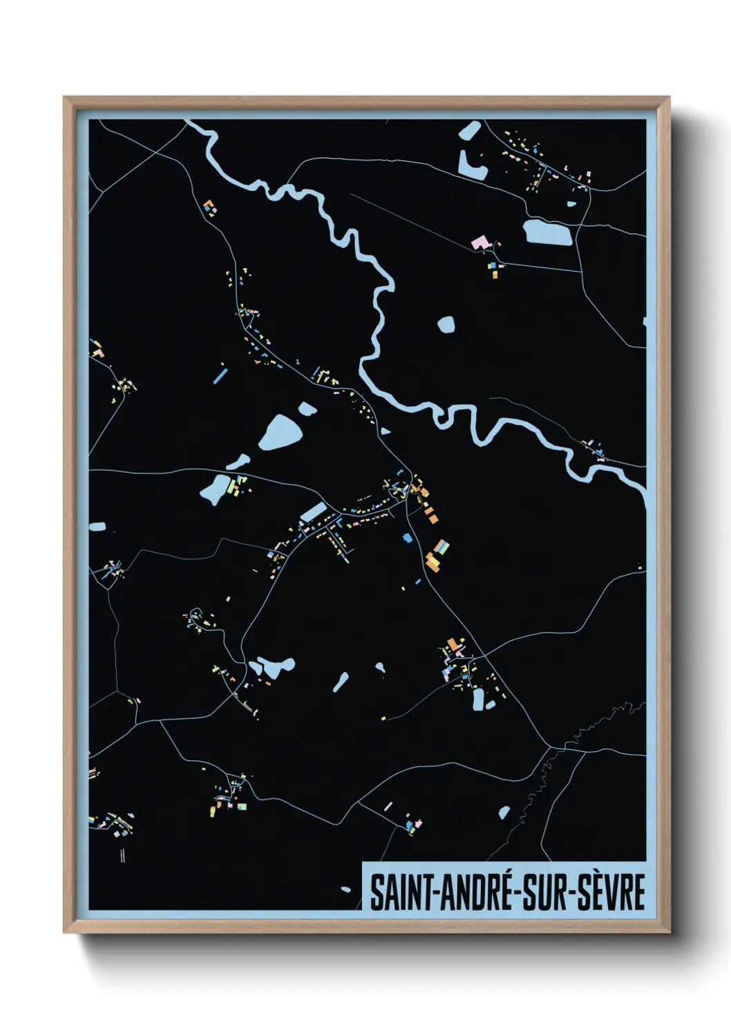 Une affiche de carte sur Saint-André-sur-Sèvre