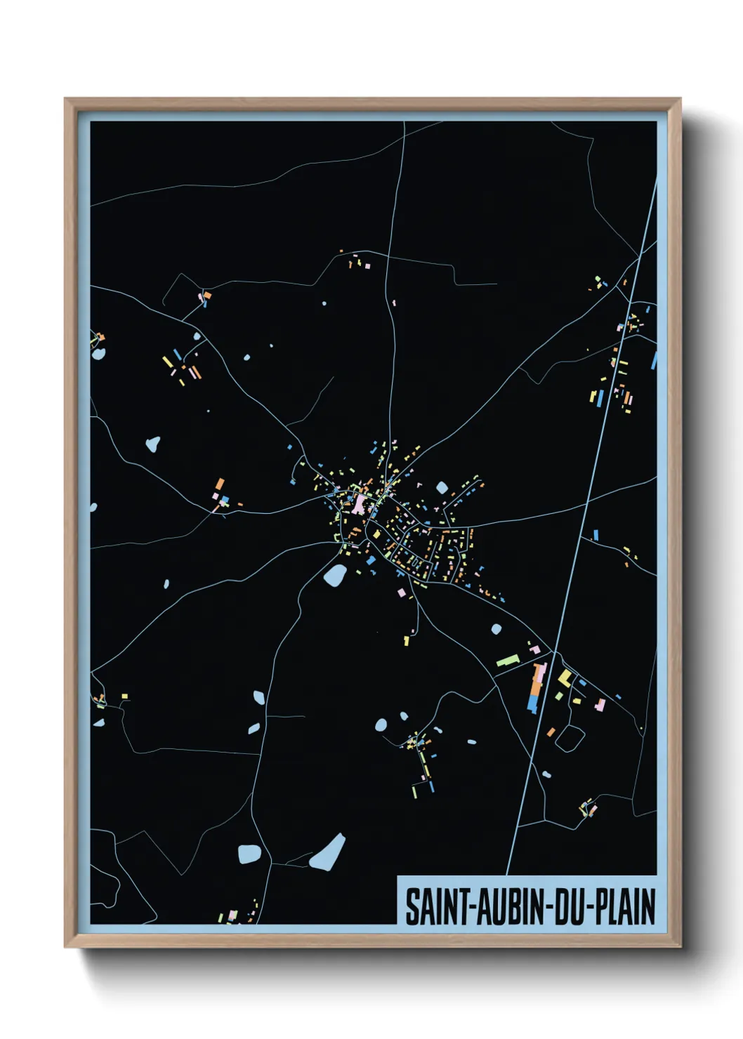 Une affiche de carte sur Saint-Aubin-du-Plain