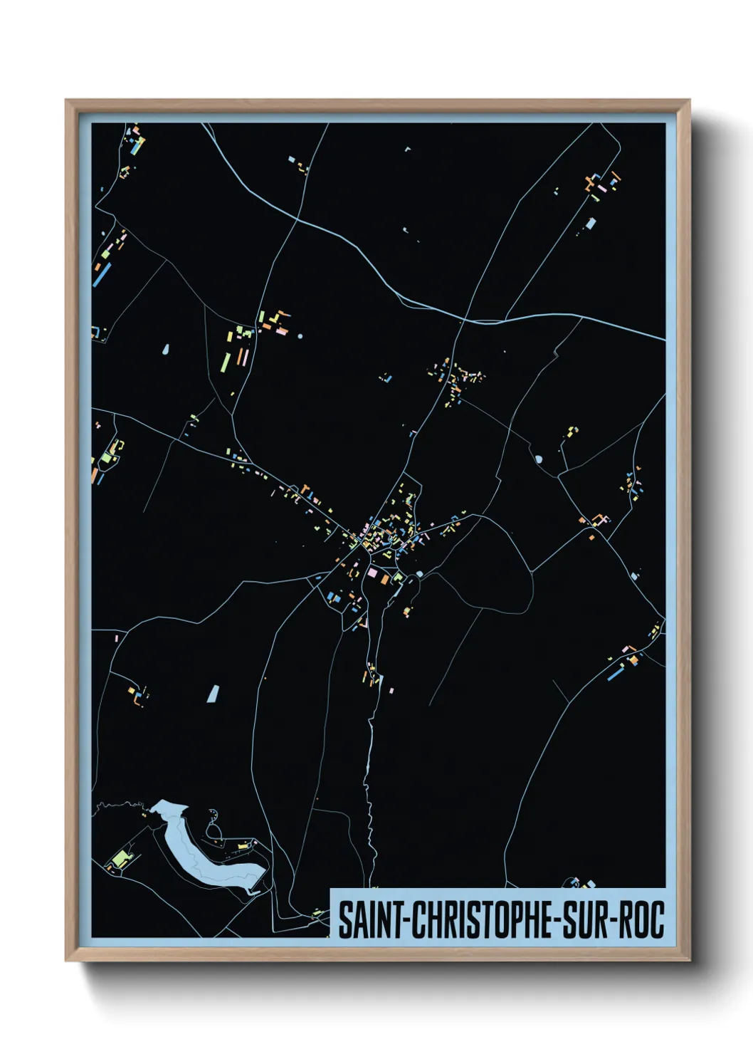 Une affiche de carte sur Saint-Christophe-sur-Roc