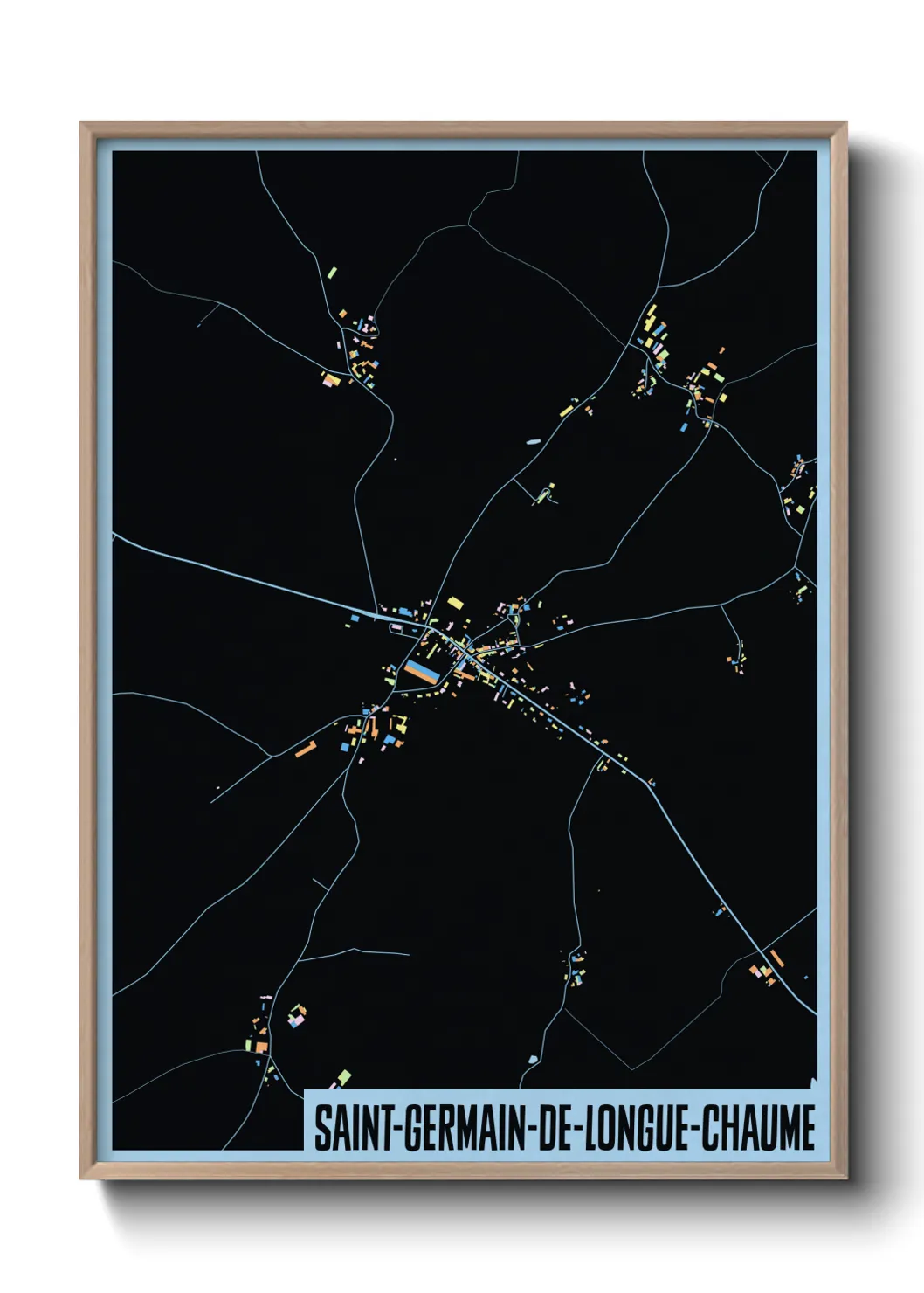 Une affiche de carte sur Saint-Germain-de-Longue-Chaume