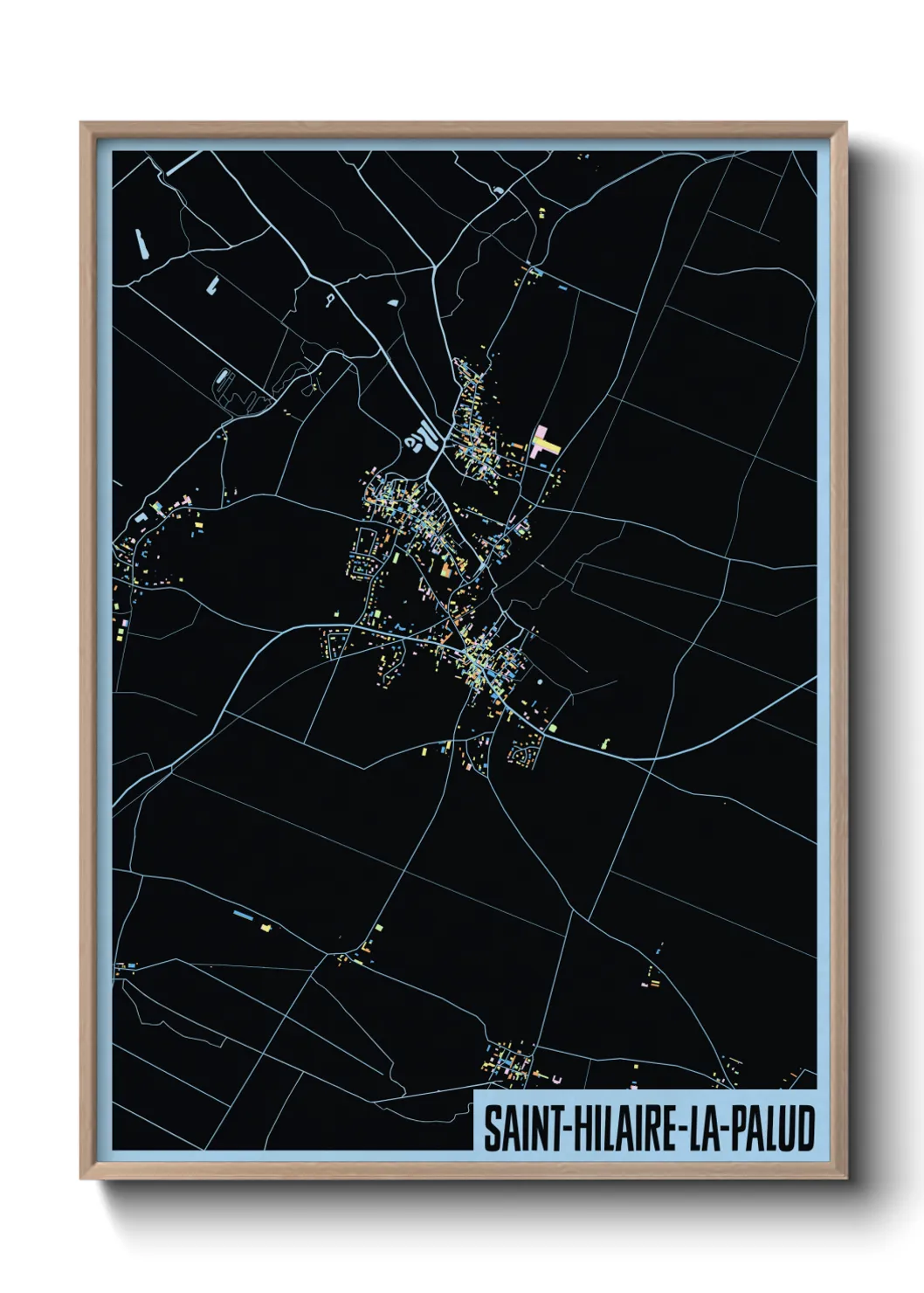 Une affiche de carte sur Saint-Hilaire-la-Palud