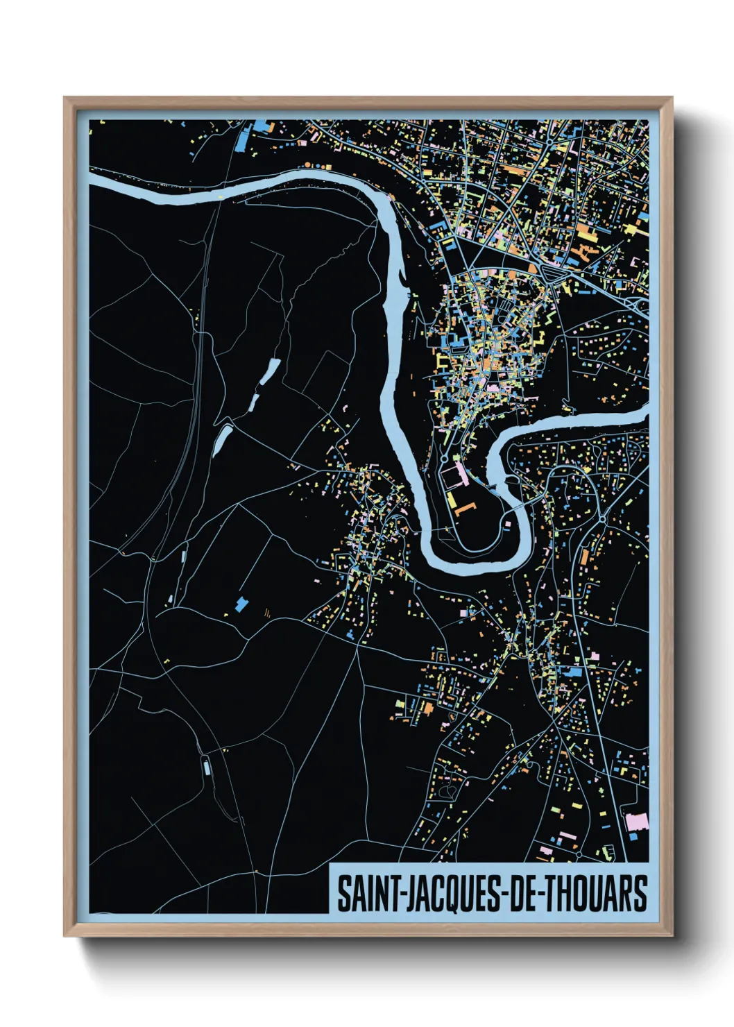 Une affiche de carte sur Saint-Jacques-de-Thouars