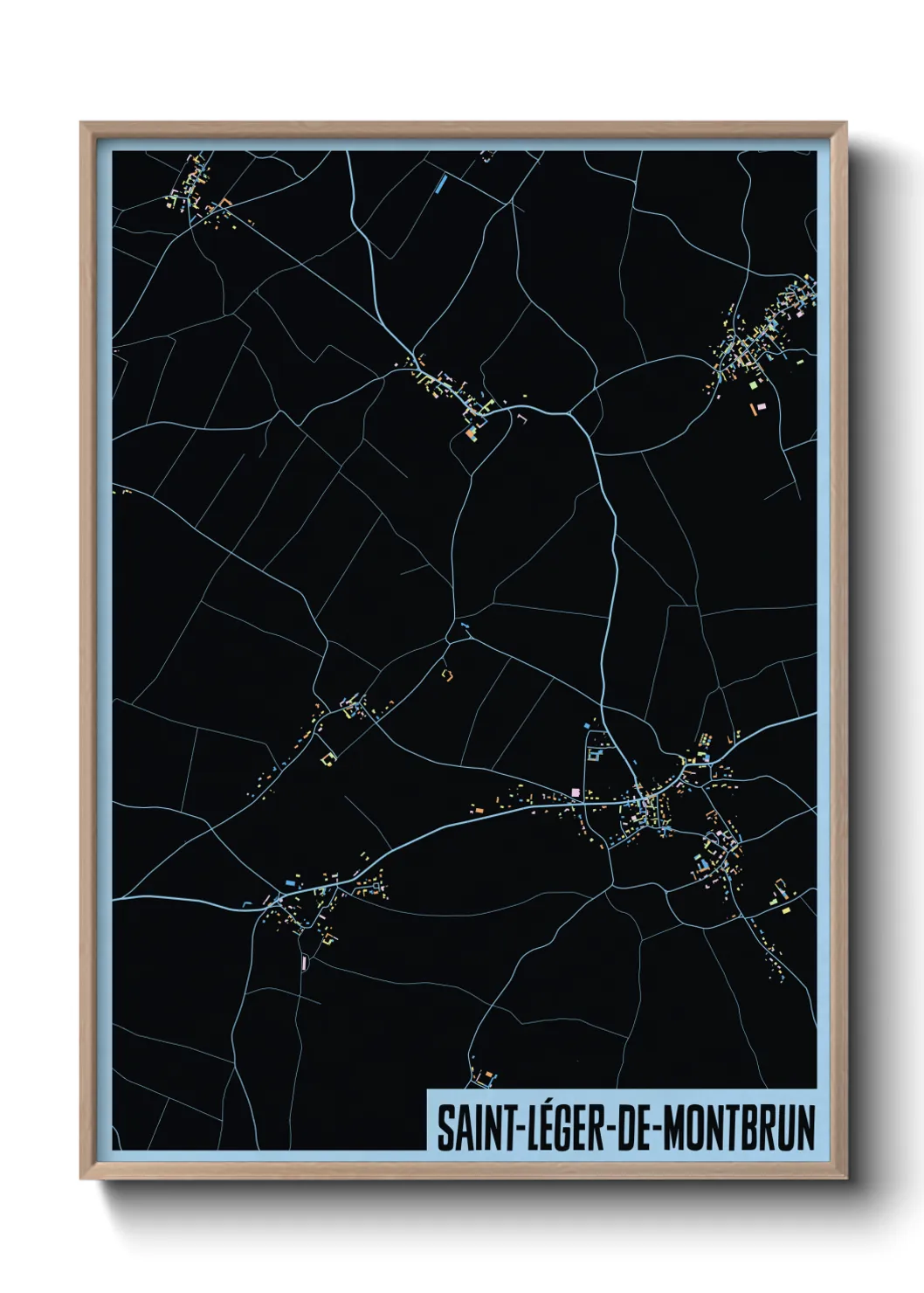 Une affiche de carte sur Saint-Léger-de-Montbrun