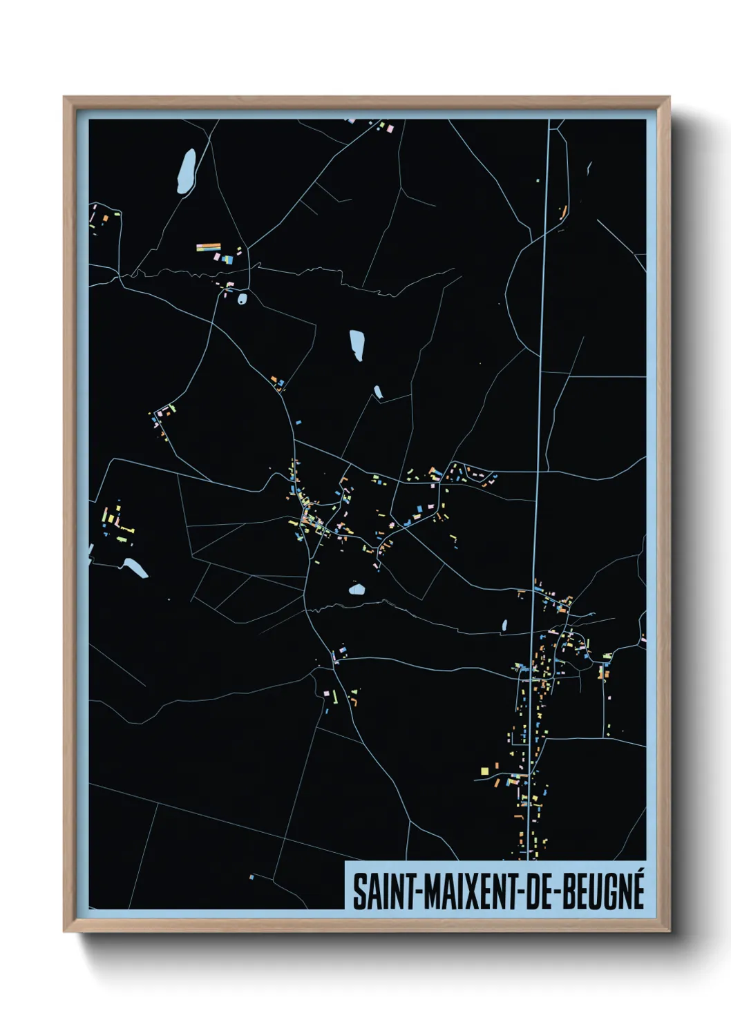 Une affiche de carte sur Saint-Maixent-de-Beugné