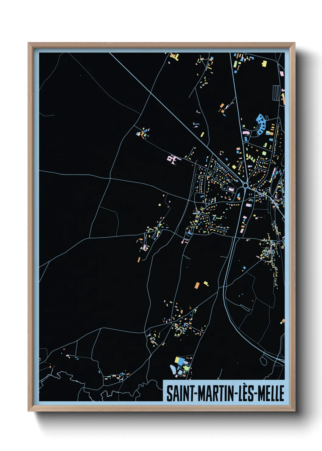 Une affiche de carte sur Saint-Martin-lès-Melle