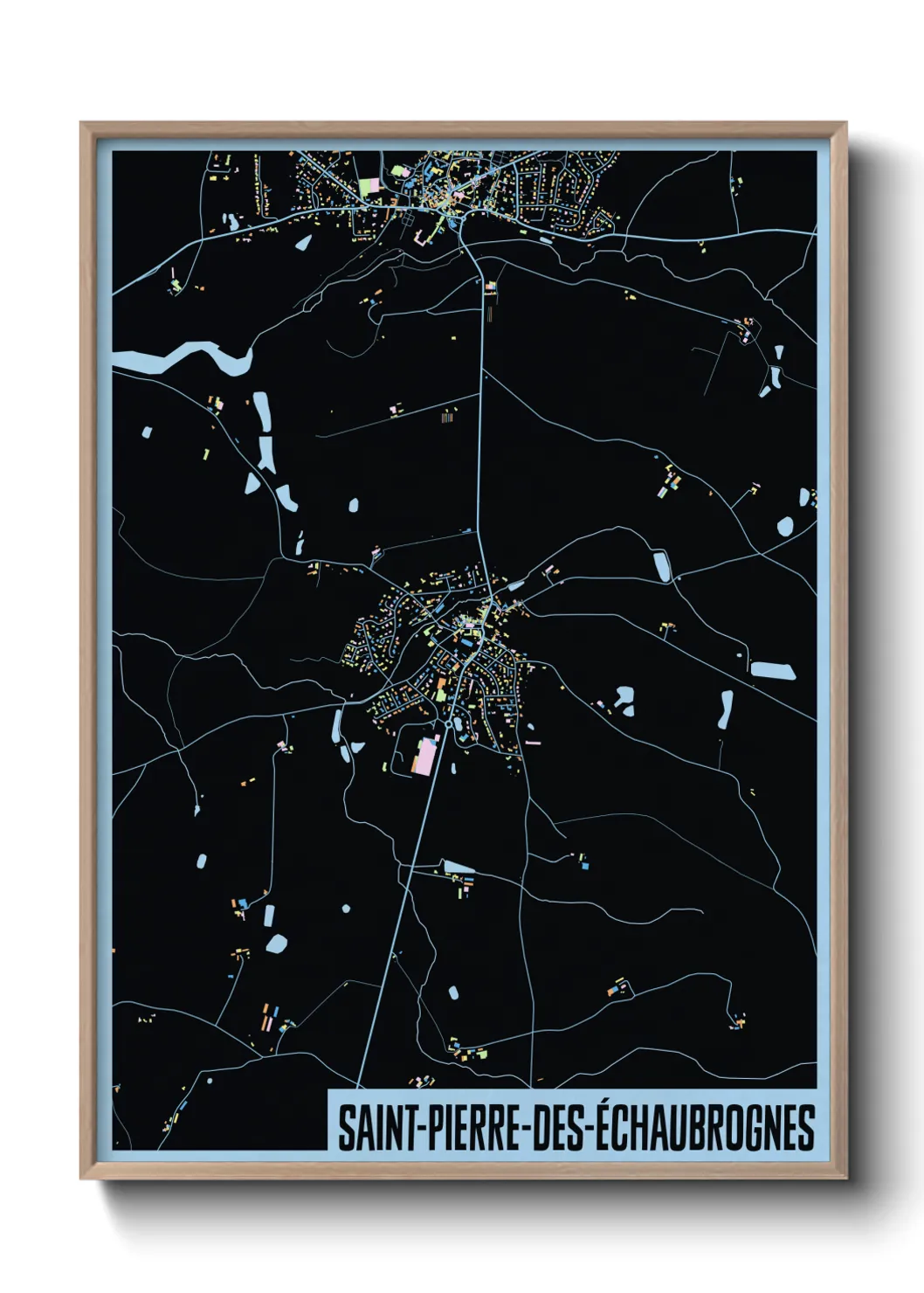 Une affiche de carte sur Saint-Pierre-des-Échaubrognes