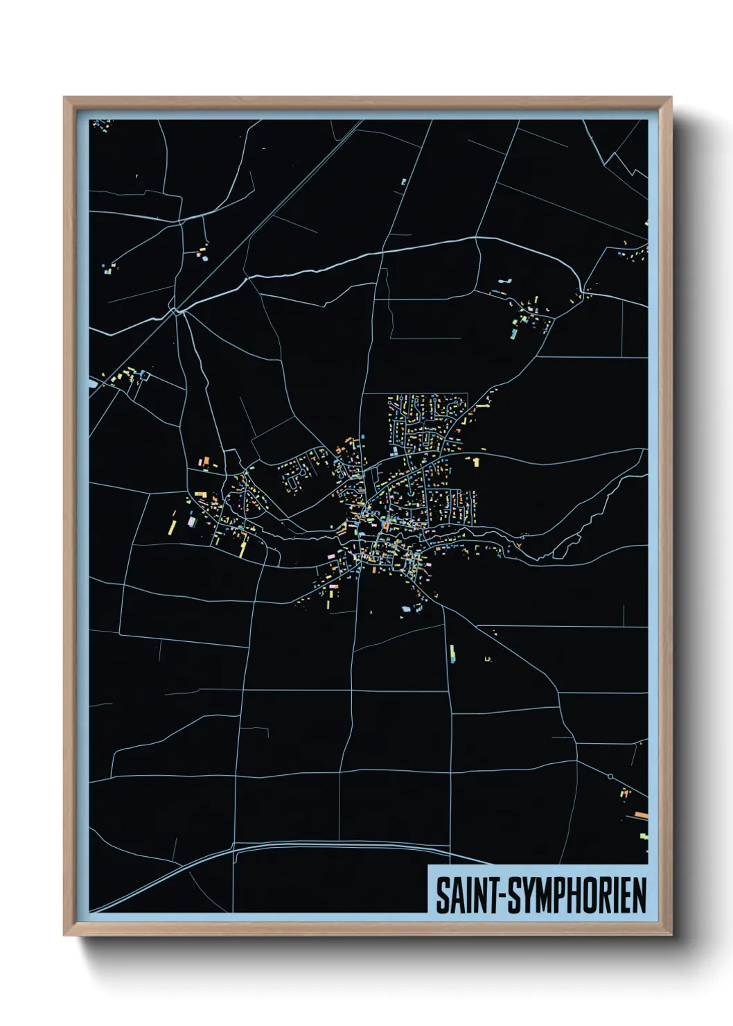 Une affiche de carte sur Saint-Symphorien