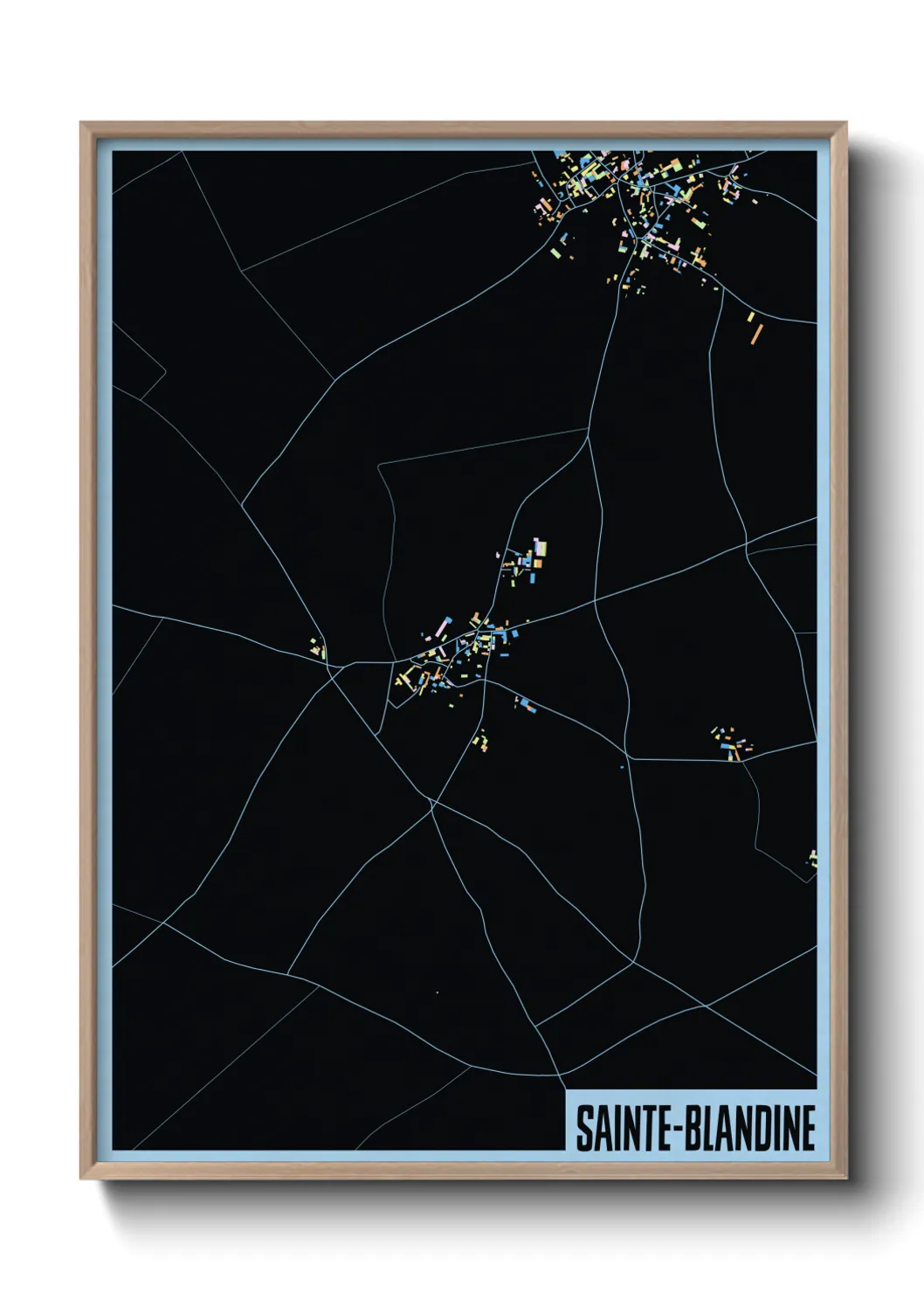 Une affiche de carte sur Sainte-Blandine