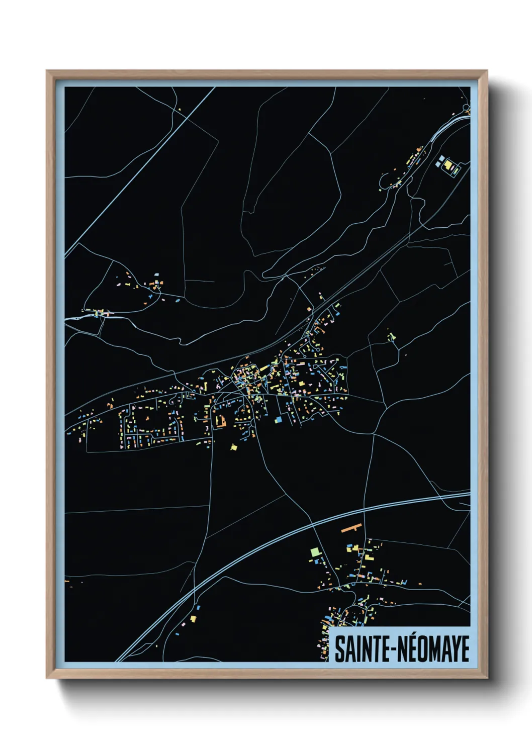 Une affiche de carte sur Sainte-Néomaye