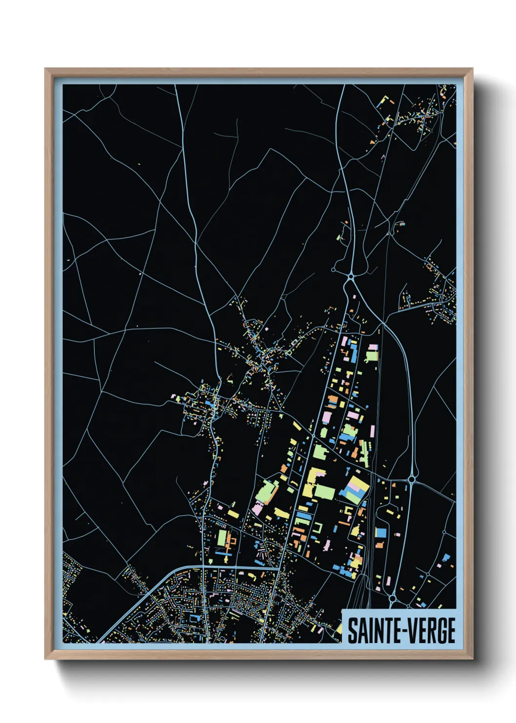 Une affiche de carte sur Sainte-Verge