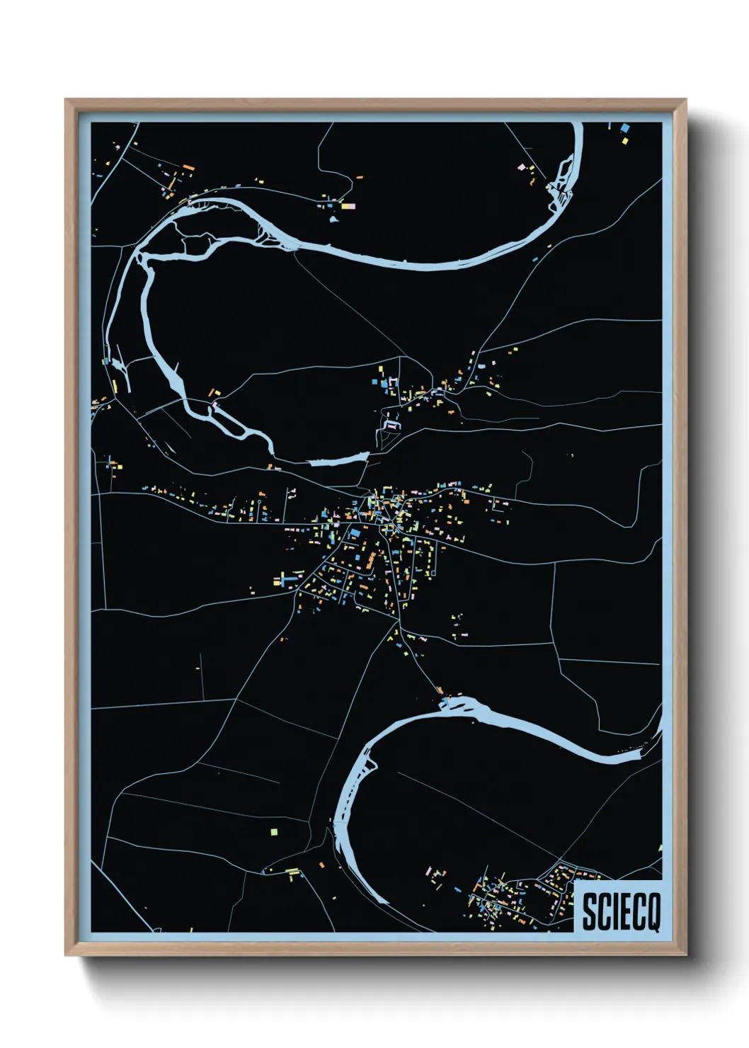 Une affiche de carte sur Sciecq