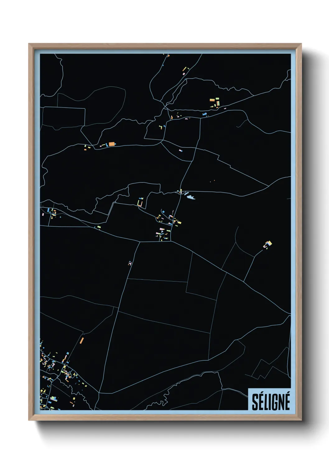 Une affiche de carte sur Séligné