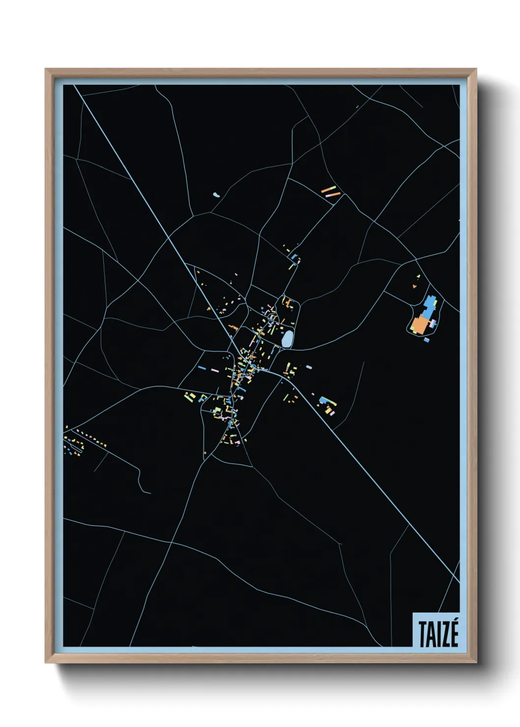 Une affiche de carte sur Taizé