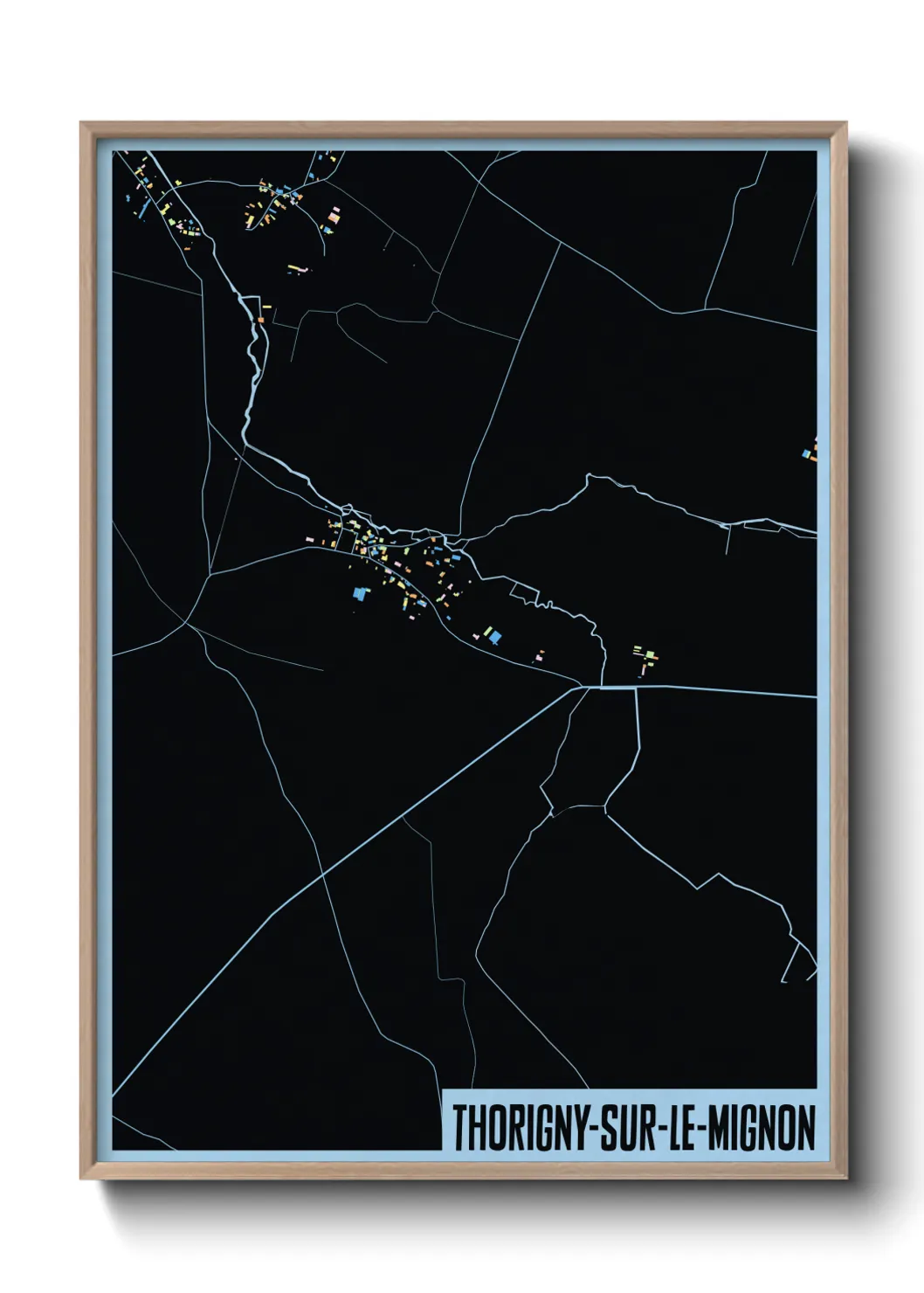 Une affiche de carte sur Thorigny-sur-le-Mignon