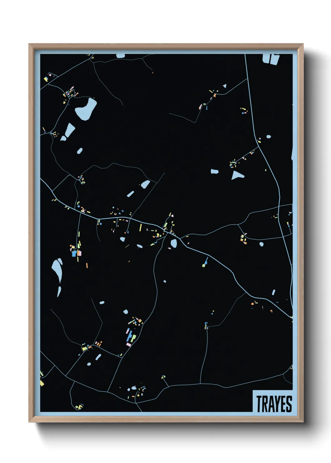 Une affiche de carte sur Trayes