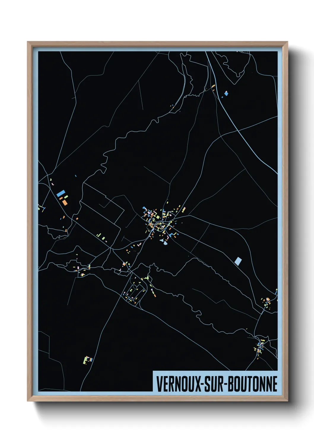 Une affiche de carte sur Vernoux-sur-Boutonne