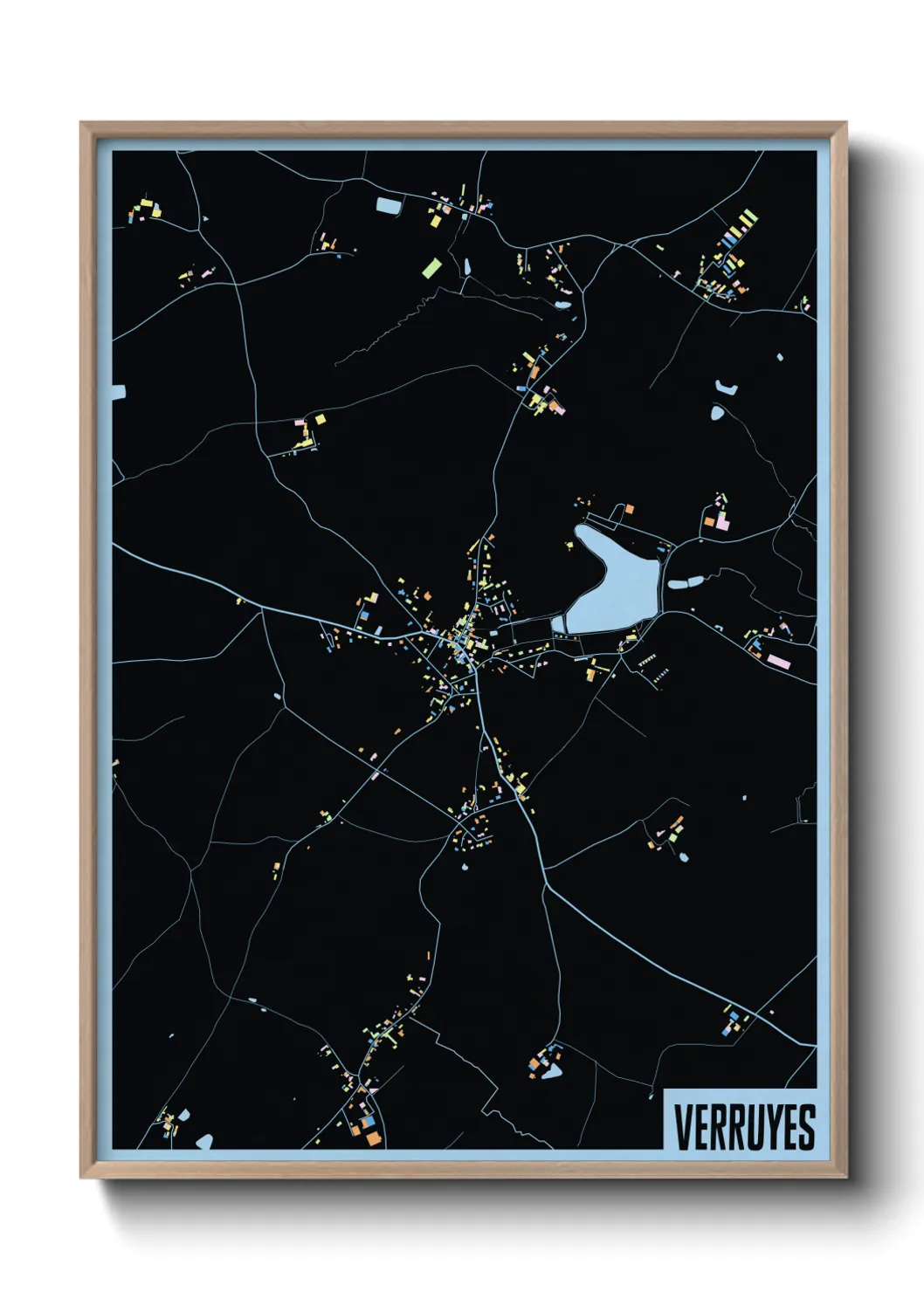 Une affiche de carte sur Verruyes