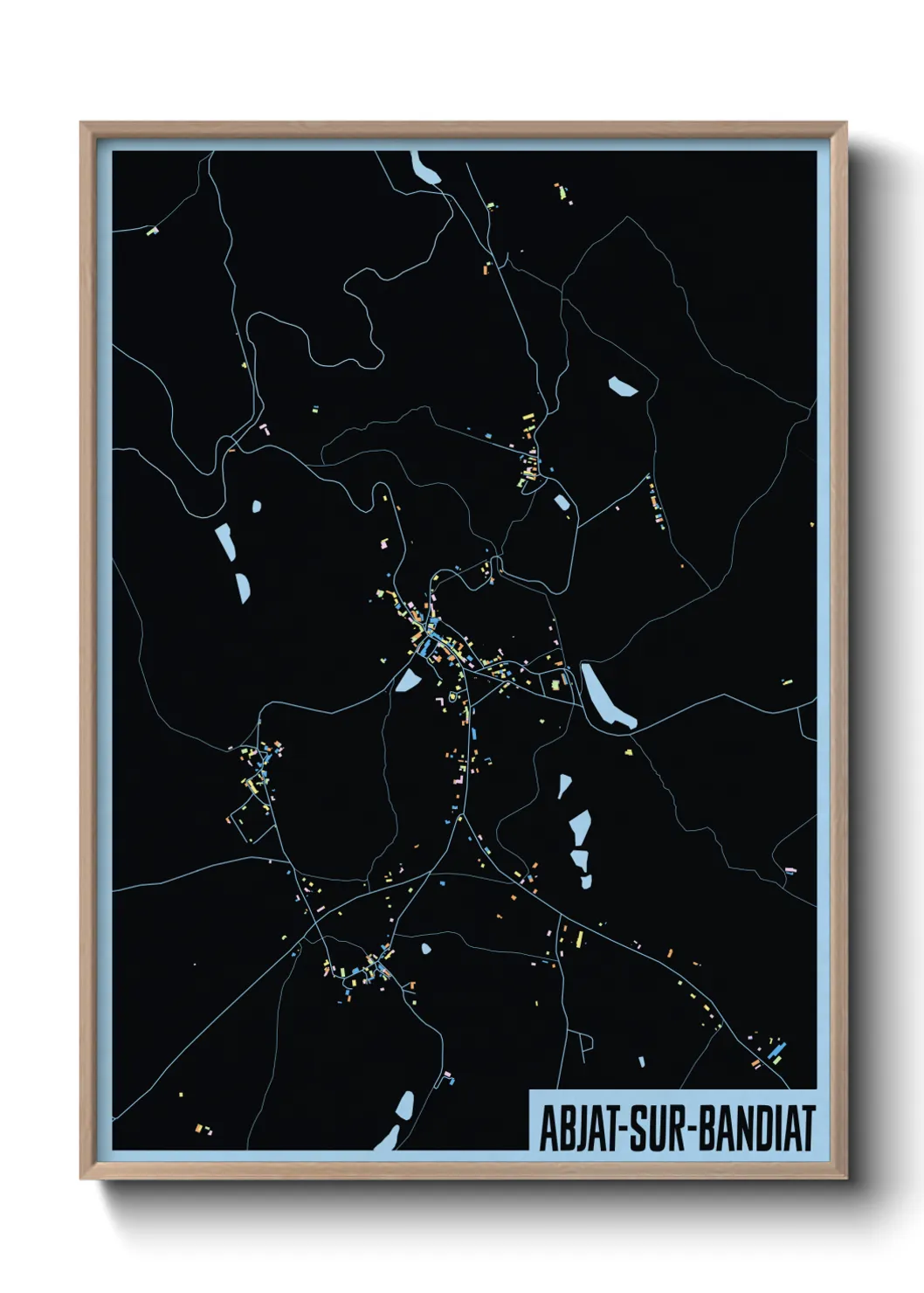 Une affiche de carte sur Abjat-sur-Bandiat