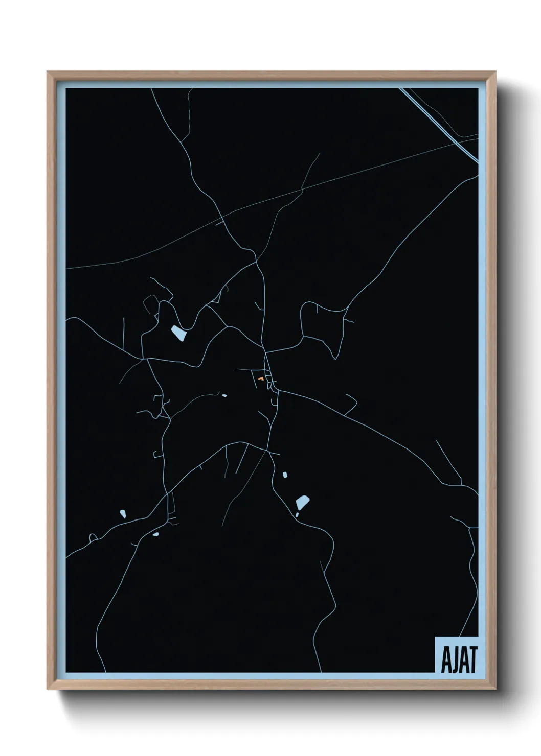 Une affiche de carte sur Ajat