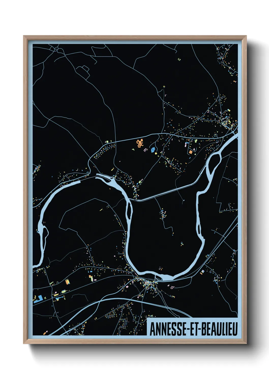 Une affiche de carte sur Annesse-et-Beaulieu