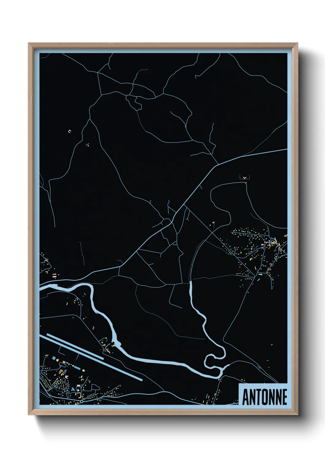 Une affiche de carte sur Antonne