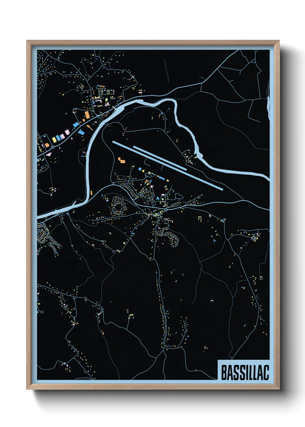 Une affiche de carte sur Bassillac