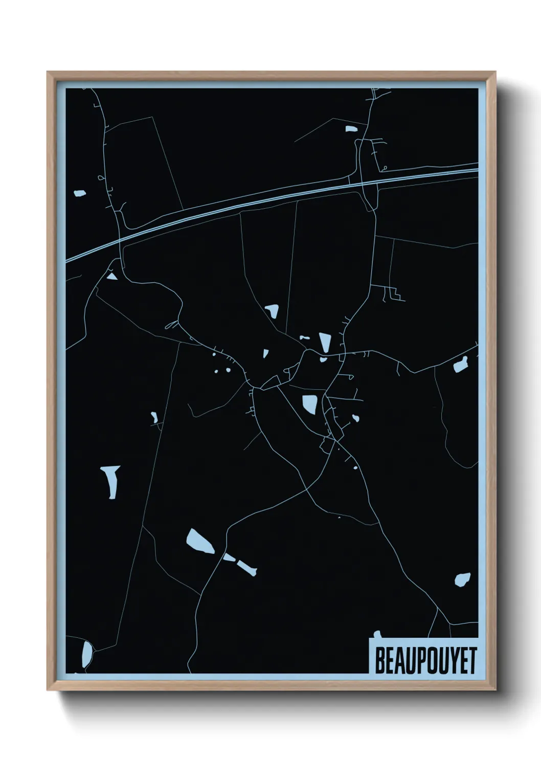 Une affiche de carte sur Beaupouyet