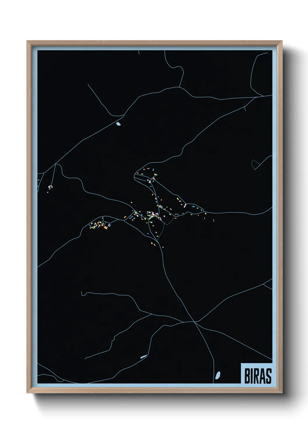 Une affiche de carte sur Biras