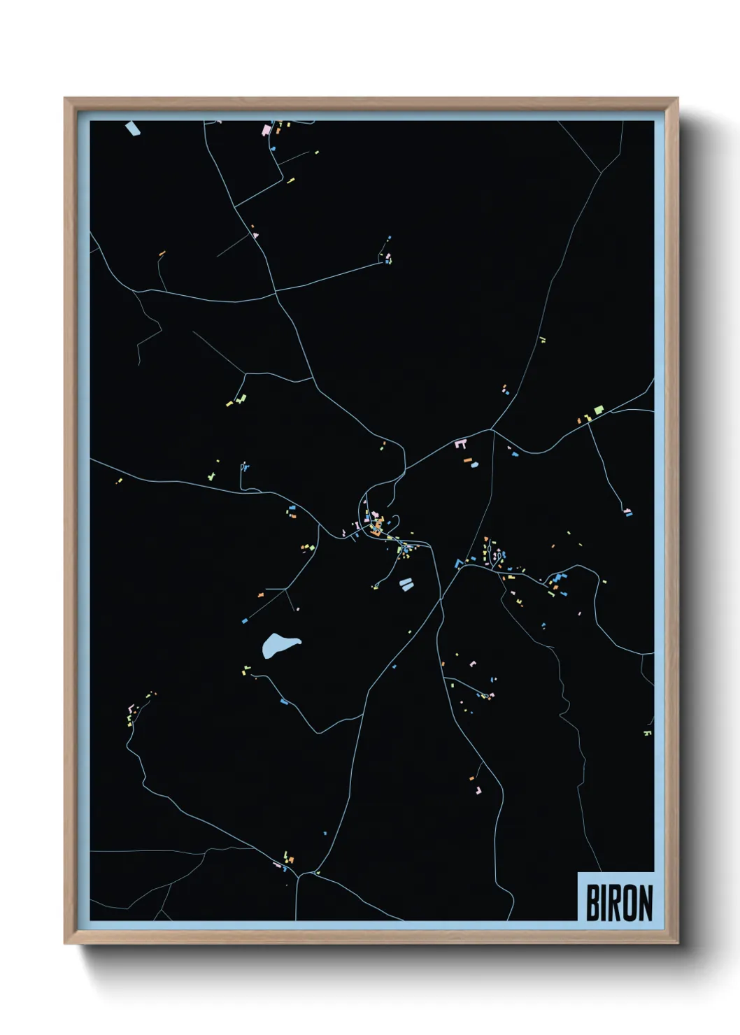 Une affiche de carte sur Biron