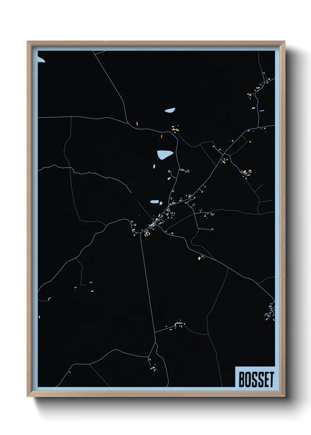 Une affiche de carte sur Bosset