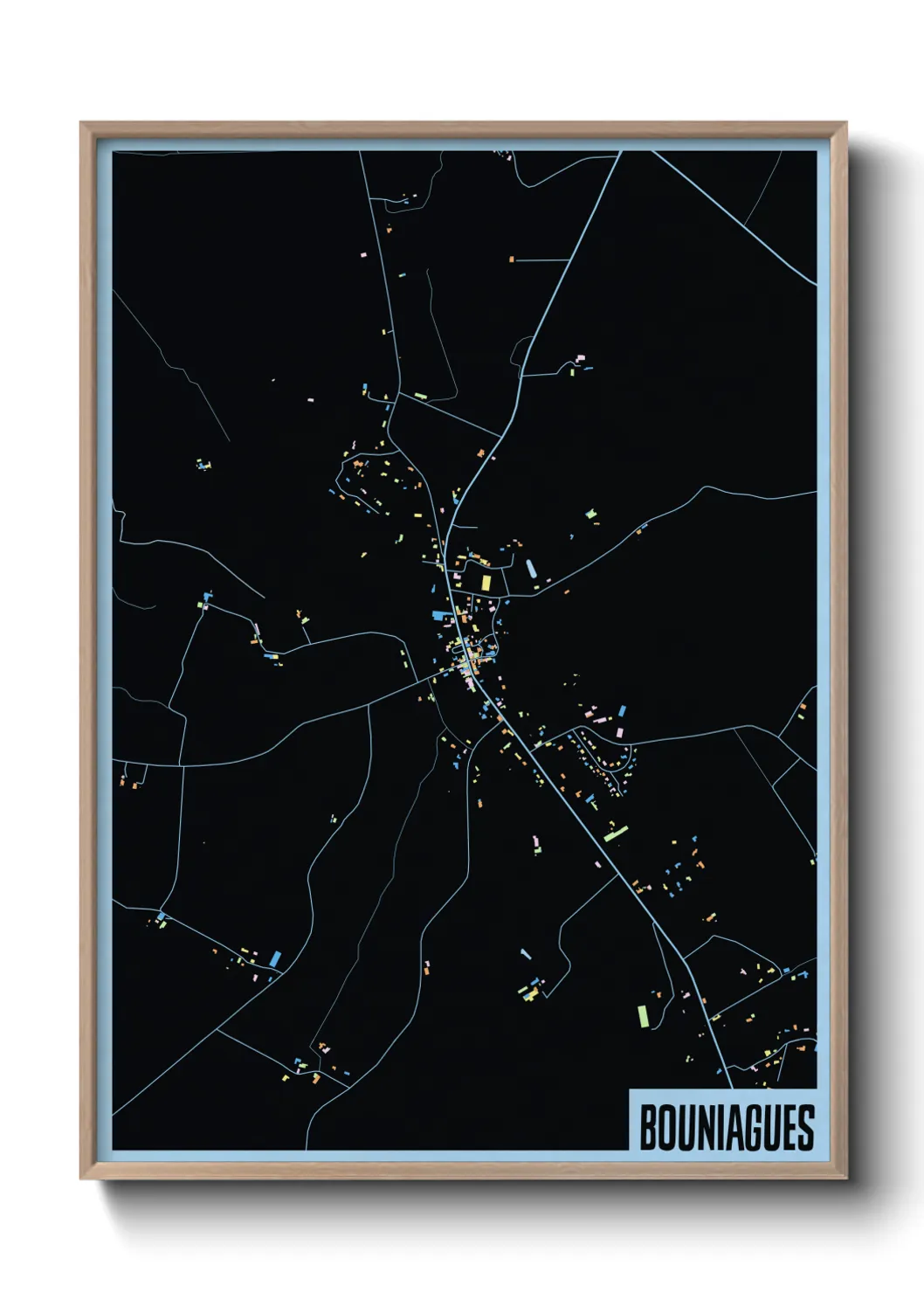 Une affiche de carte sur Bouniagues