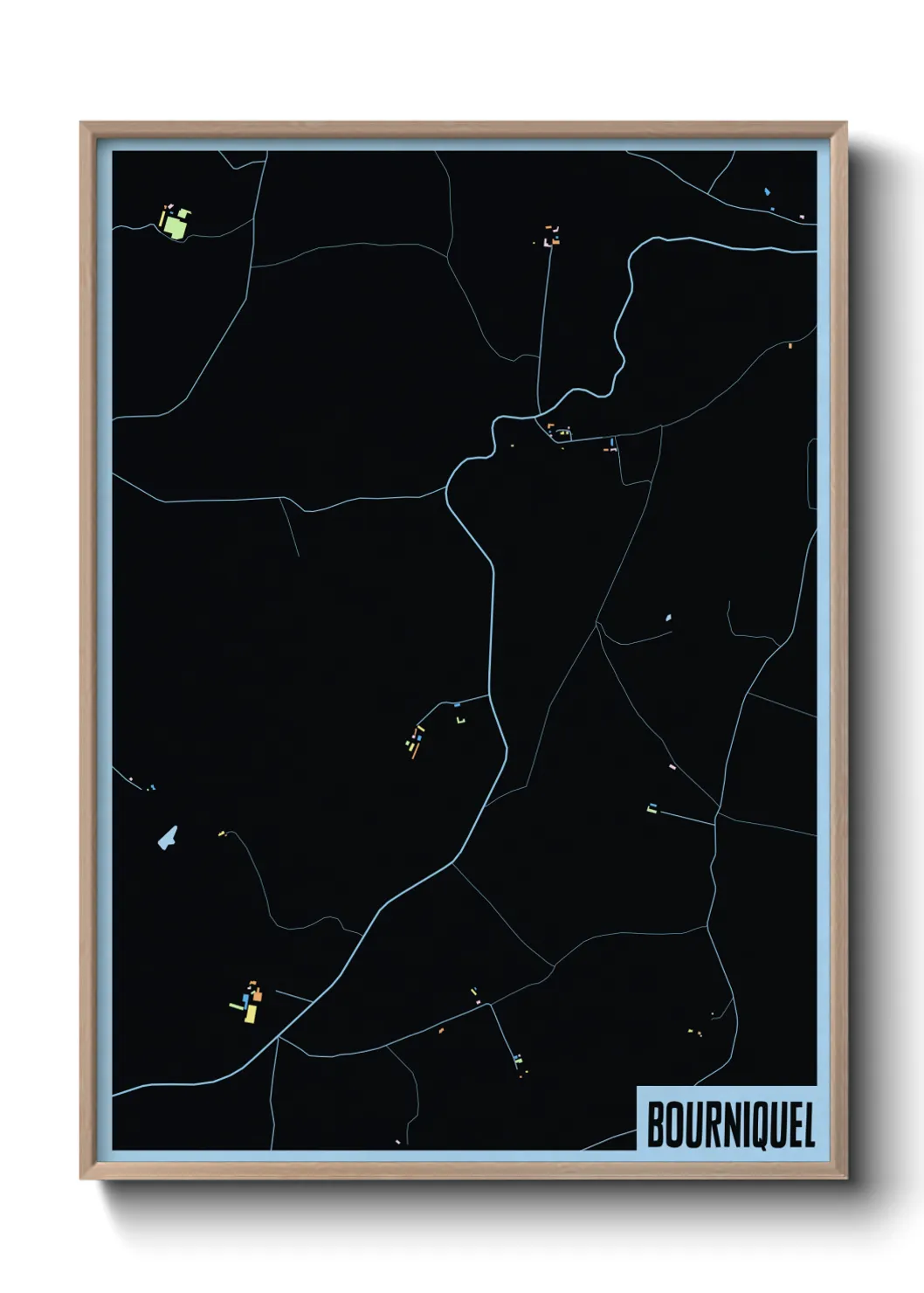 Une affiche de carte sur Bourniquel