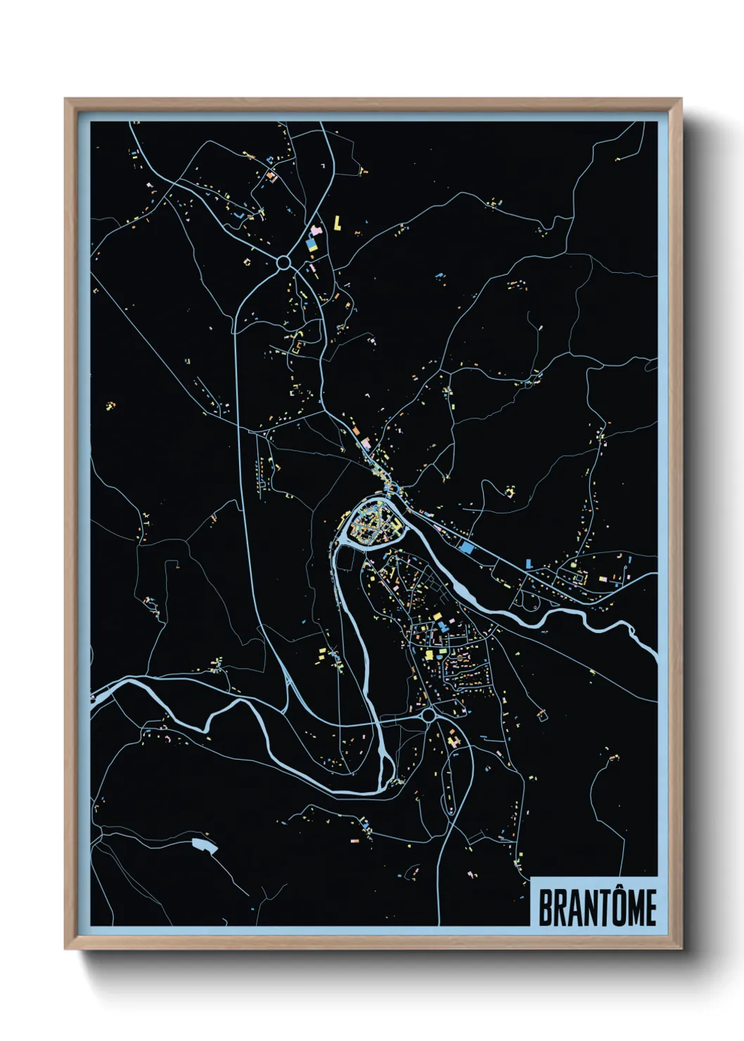 Une affiche de carte sur Brantôme