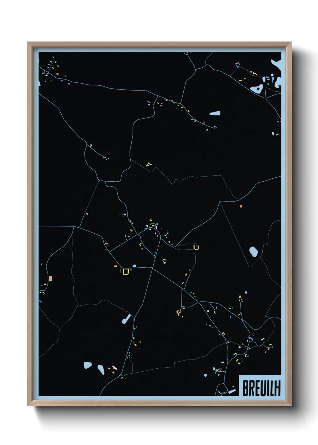 Une affiche de carte sur Breuilh