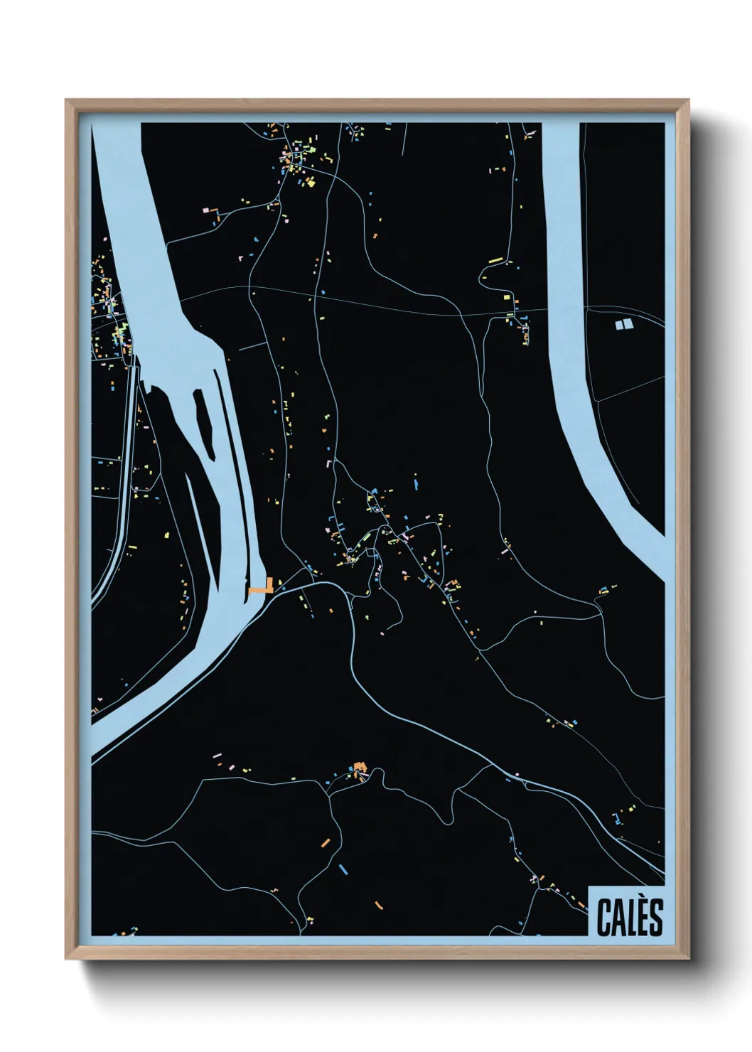 Une affiche de carte sur Calès