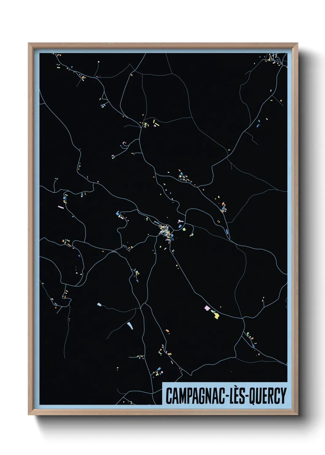 Une affiche de carte sur Campagnac-lès-Quercy