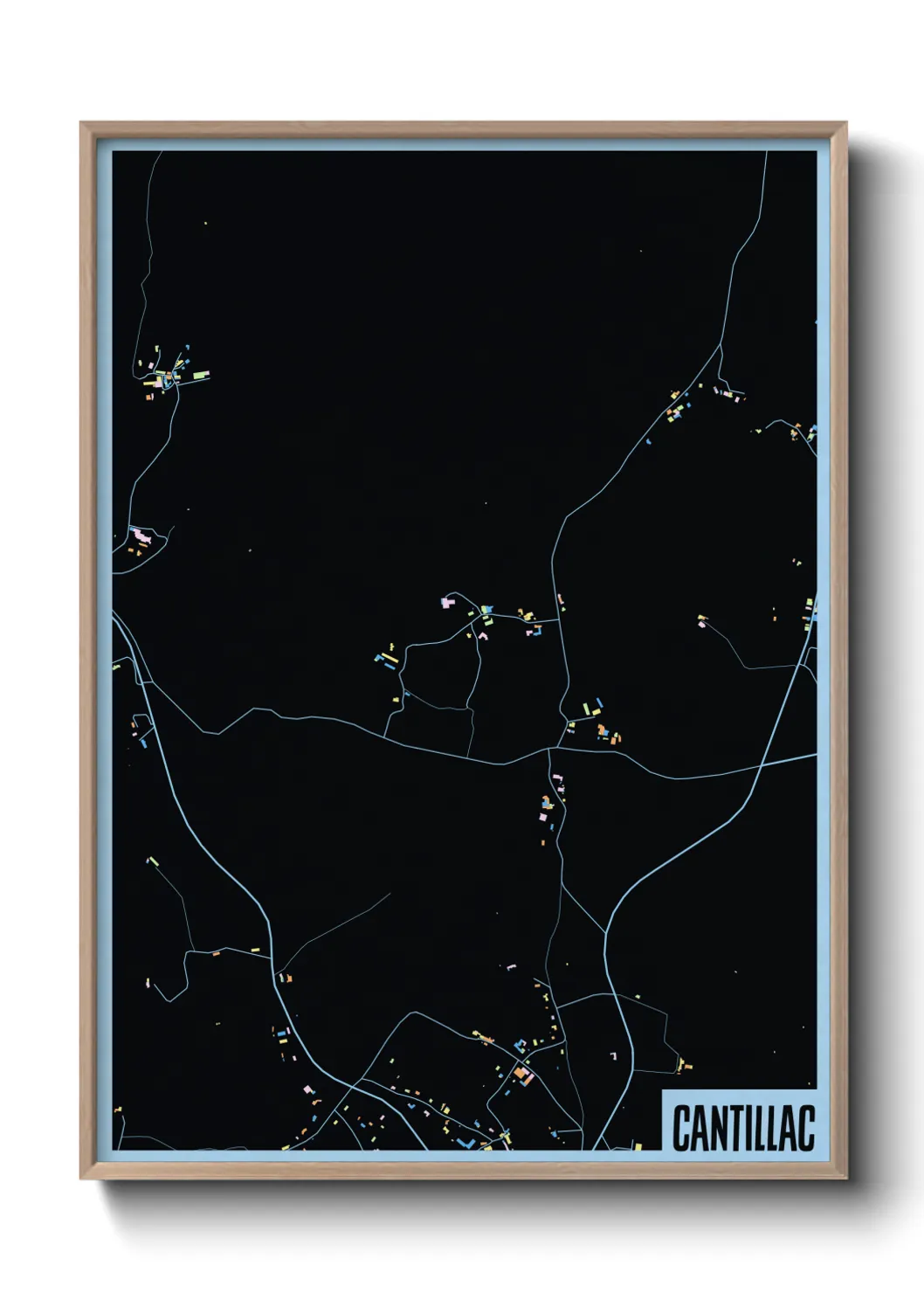 Une affiche de carte sur Cantillac