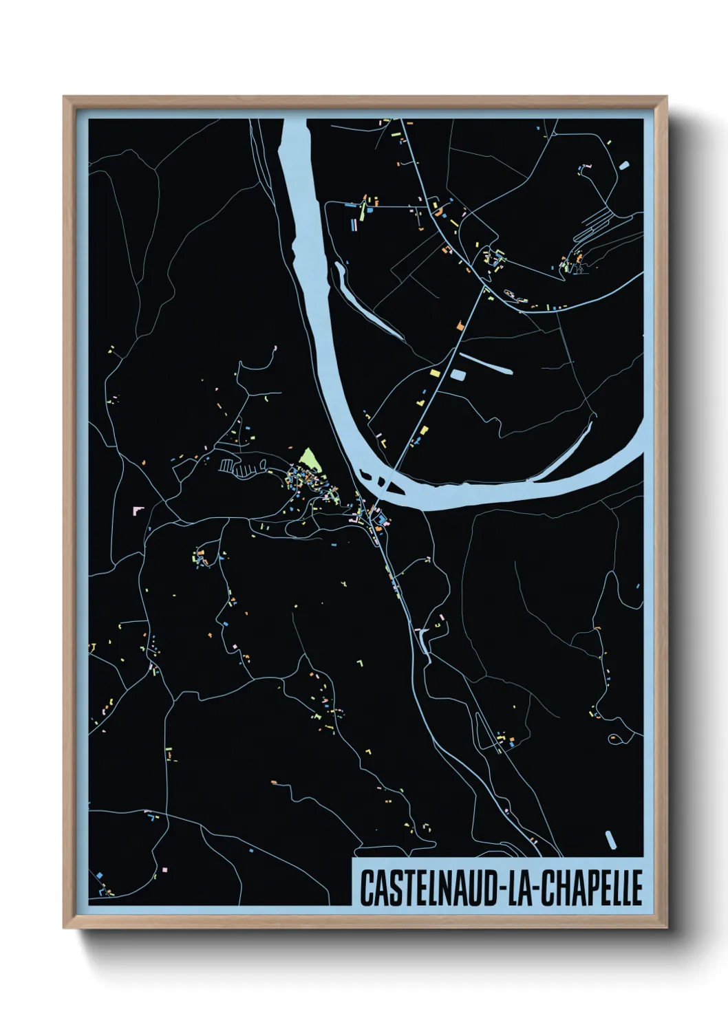 Une affiche de carte sur Castelnaud-la-Chapelle