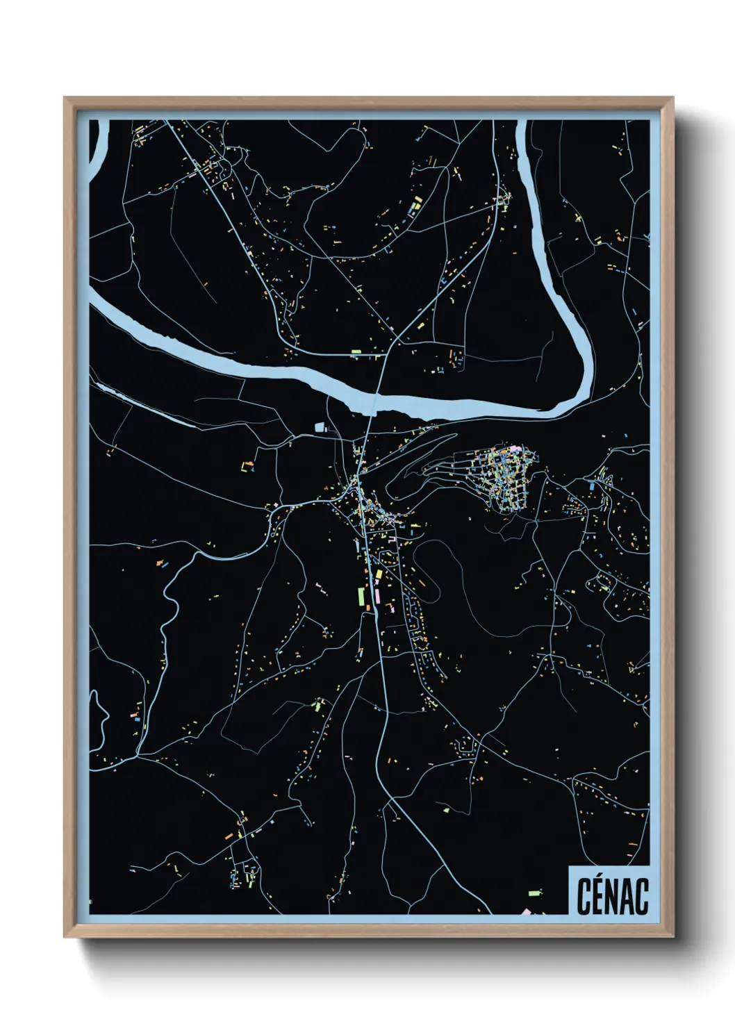 Une affiche de carte sur Cénac