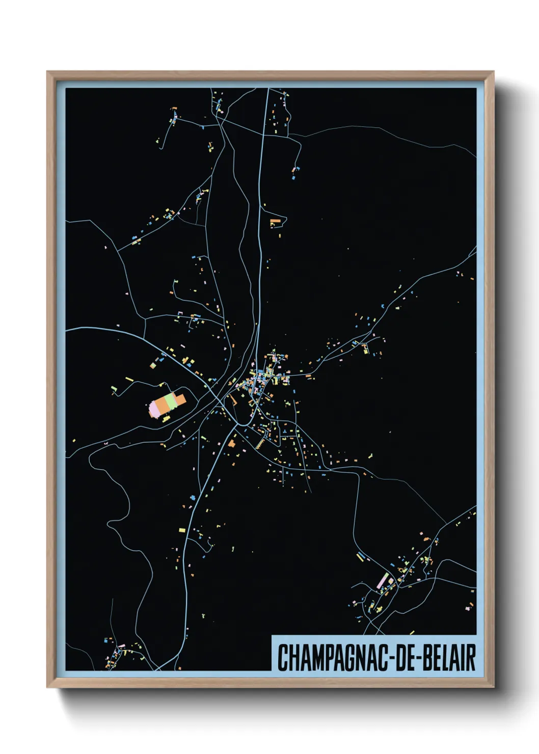 Une affiche de carte sur Champagnac-de-Belair
