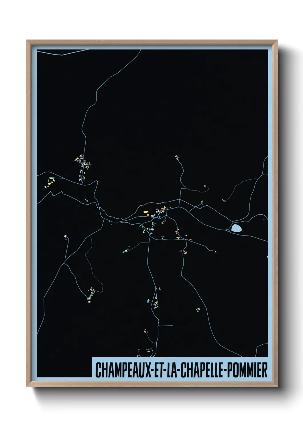 Une affiche de carte sur Champeaux-et-la-Chapelle-Pommier